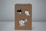 Hand drawn Cute Doodle Cats Clipart, an Animal Illustration by DeShoff Art (Thumbnail 5 of 6)