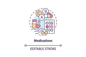 Medications concept icon, an Icon by IMG Visuals
