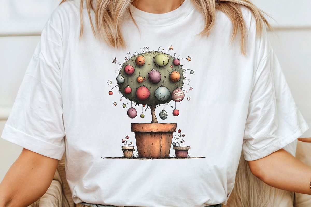 Whimsical Christmas Topiary Trees, an Illustration by CraftArtStudio (Photo 4 of 6)