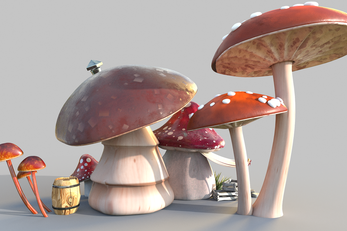 Cute mushroom house, an Architecture 3D Model by Cute & 3D (Photo 5 of 19)