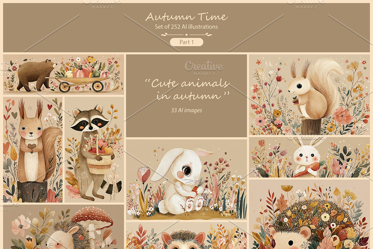 Autumn Time 4- 252 AI illustrations, a Seasonal Illustration by Pundateam (Photo 7 of 9)