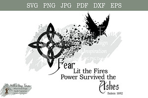 Salem 1692 –Fear Lit the Fires ashes, an Object Illustration by Willow Paige Farms