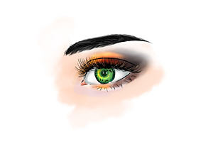 Set With Eyes. Fashion Illustration