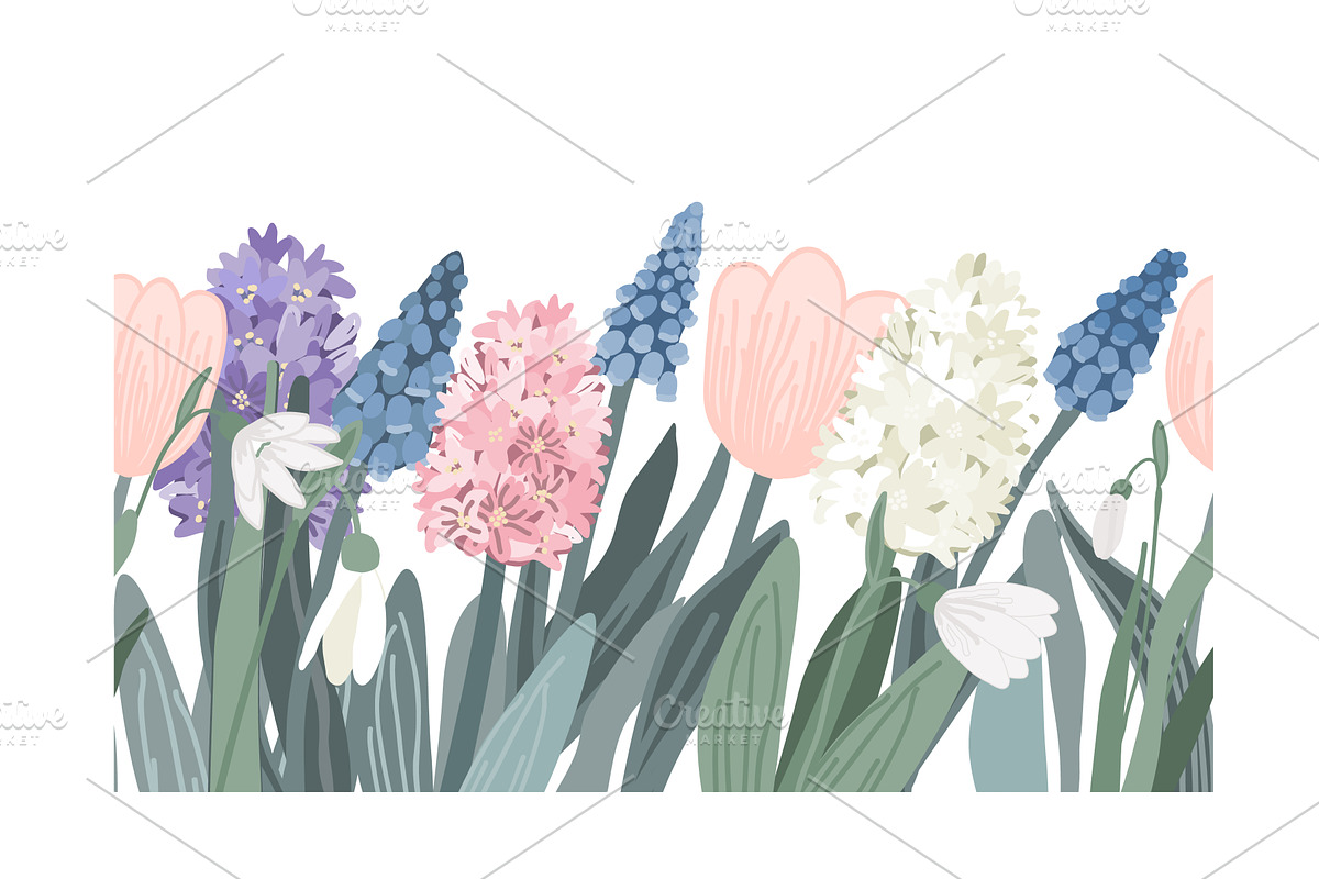 Seamless horizontal border design, an Object Illustration by Toltemara