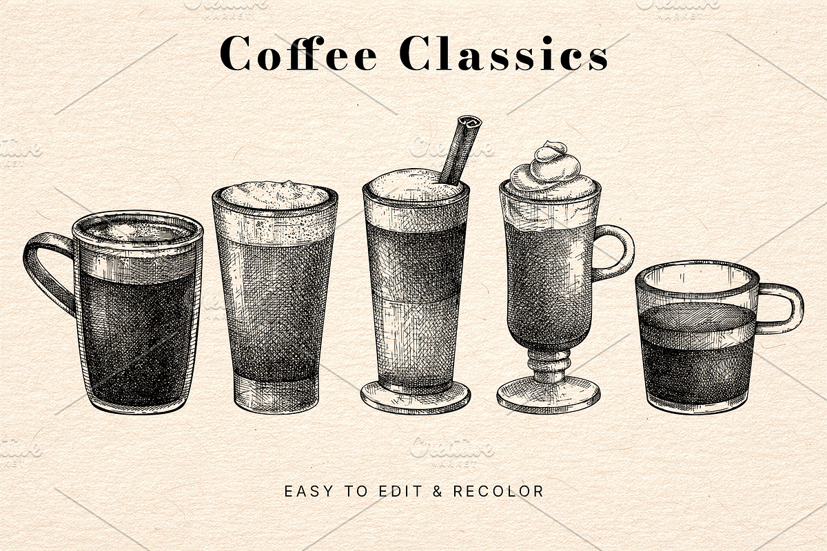 Drinks & Cocktail Menu Illustrations, a Food Illustration by Yevheniia (Photo 5 of 14)