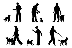 Guys and girls playing with dogs, an Animal Illustration by Vectorbuum