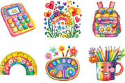 School Clipart Back to School Png, a Seasonal Illustration by Designking (Thumbnail 3 of 5)