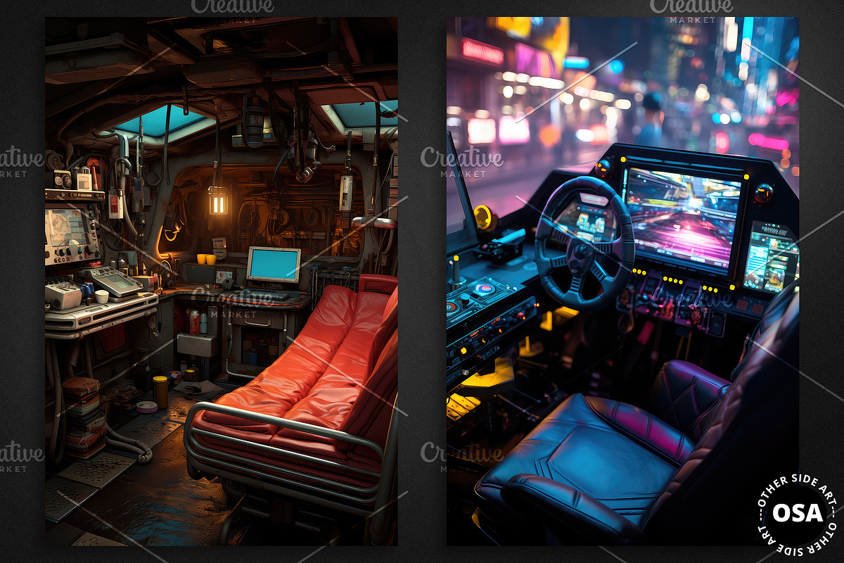 Cyberpunk Vehicle Interior Poster, a Background Graphic by Other Side Art (Photo 3 of 5)