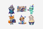 Outer Space Birthday Clipart Bundle, a Seasonal Illustration by Tanya Kart (Thumbnail 5 of 5)