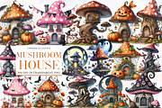 Halloween Mushroom House Clipart, an Illustration by Designworld (Thumbnail 1 of 6)