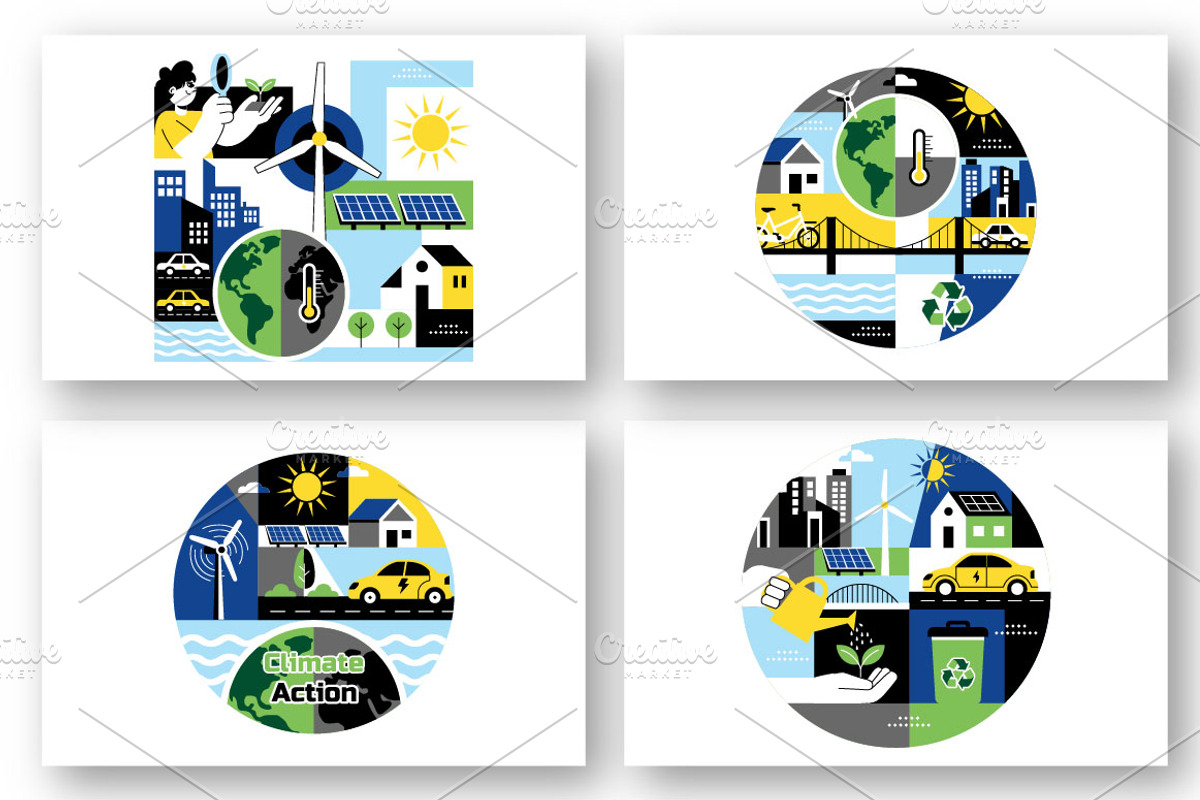 10 Climate Action Illustration, a Technology Illustration by denayunebgt (Photo 3 of 4)