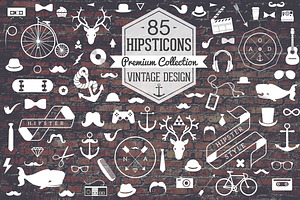 Retro Hipster Icon Set