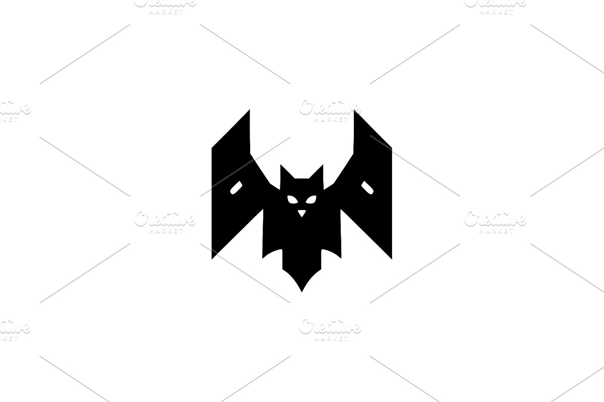 Geometric Bat Silhouette, an Animal Illustration by Vectorium Studio (Photo 1 of 4)