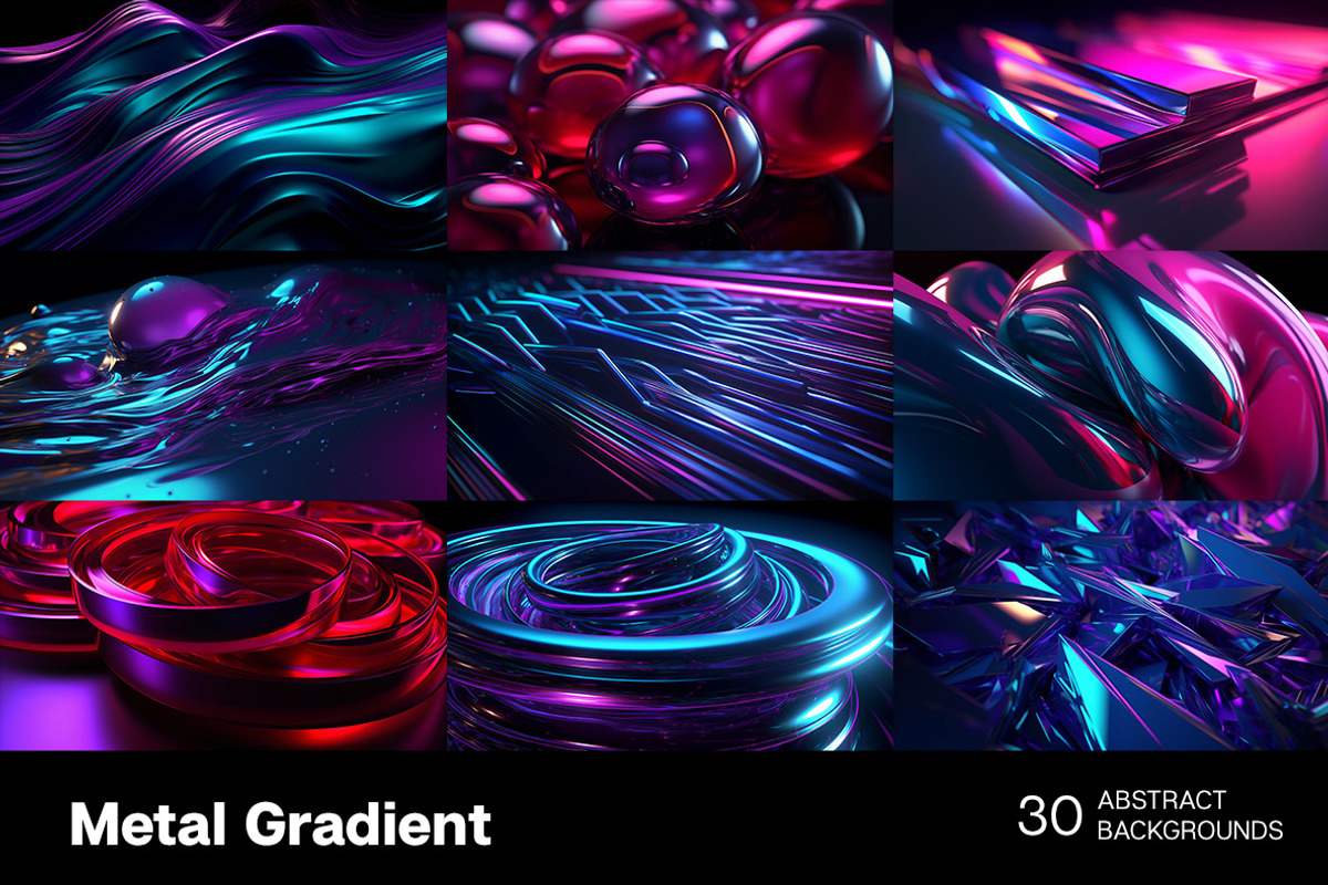 Metal Gradients. 30 images, a Background Graphic by Handmadefont