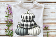 Black Gingham Autumn Clipart, an Illustration by CraftArtStudio (Thumbnail 3 of 6)