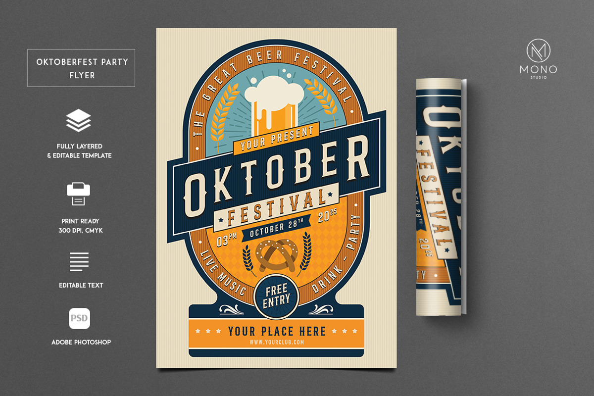 Oktoberfest Party Flyer, a Flyer Template by monogrph (Photo 1 of 4)