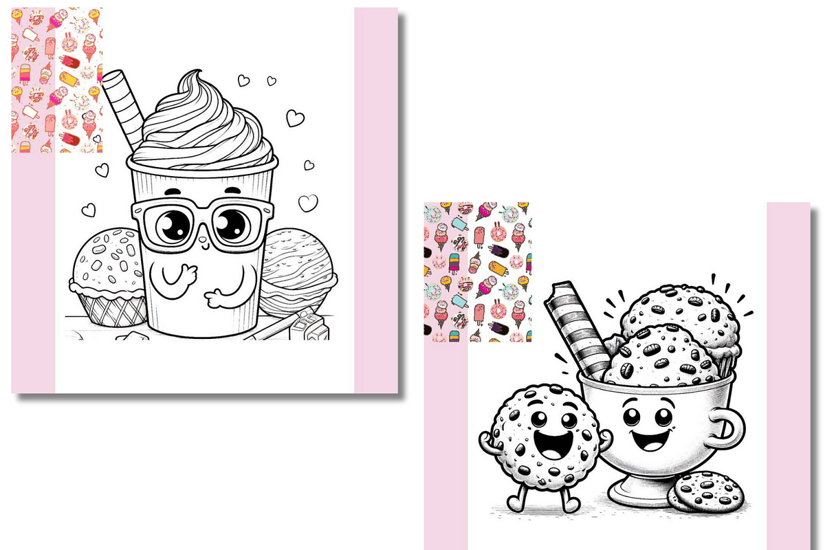 Ice Cream Cup Coloring Book for kids, an Animal Illustration by Sourcedigi (Photo 3 of 3)