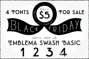 BLACK FRIDAY Emblema Headline Swash