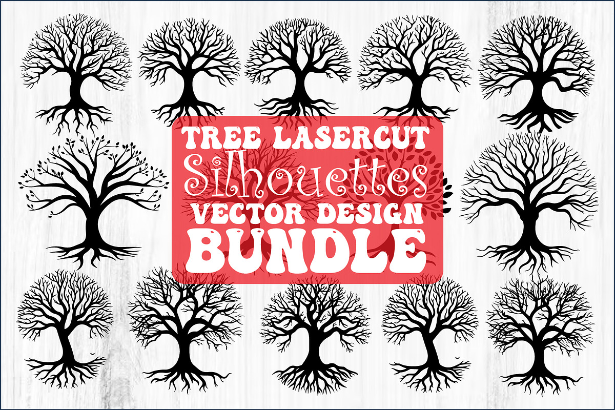 Laser Cut Tree Silhouettes Bundle, a Graphic by Creativeshirt (Photo 1 of 13)