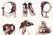 Goth Coquette Ribbon Bow Clipart, a Decorative Illustration by BusyDaydesign (Thumbnail 3 of 9)