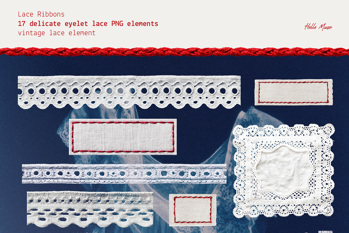 Red Embroidery&Cyanotype Collection, an Object Graphic by Hello Muse (Photo 11 of 13)