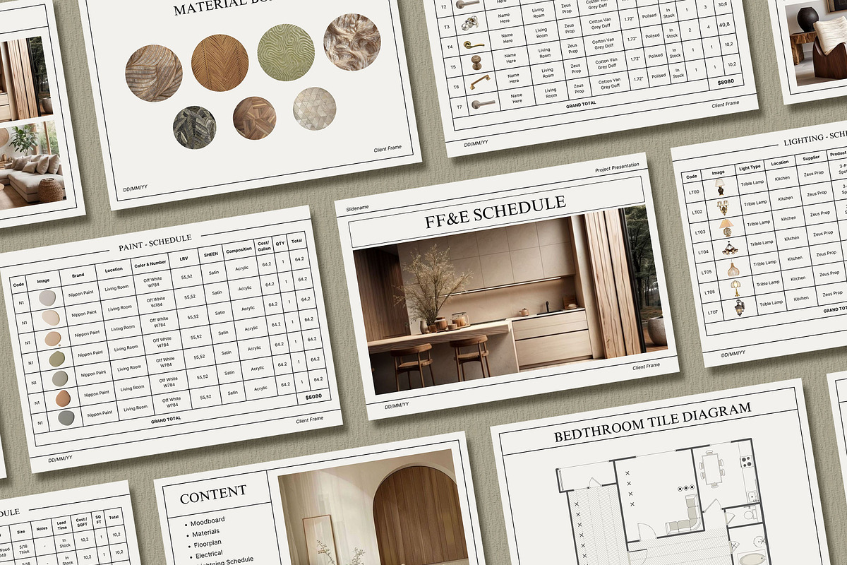 Interior Design FF&E Schedule, a Presentation Template by SKY CREATION