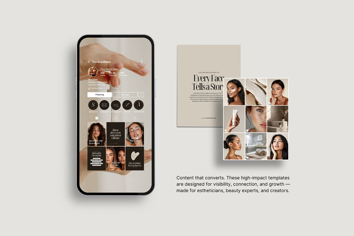 300 Esthetician Instagram Templates, a Social Media Template by COCO Designs (Photo 2 of 21)