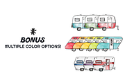 Retro Campers Watercolor, an Illustration by plaidGecko (Thumbnail 3 of 7)