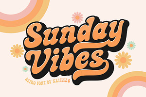 Sunday Vibes - Retro Font, a Script Font by Keithzo