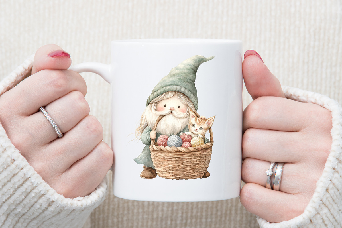 Cute LIttle Girl Gnome and Cat Clipa, an Illustration by Sublimation Artist (Photo 5 of 6)