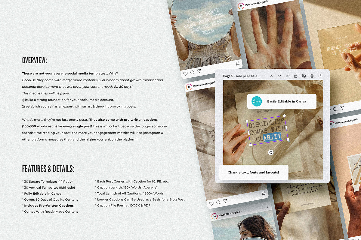30 Days of Mindset II Instagram Post, a Social Media Template by AndrewPixel (Photo 2 of 10)