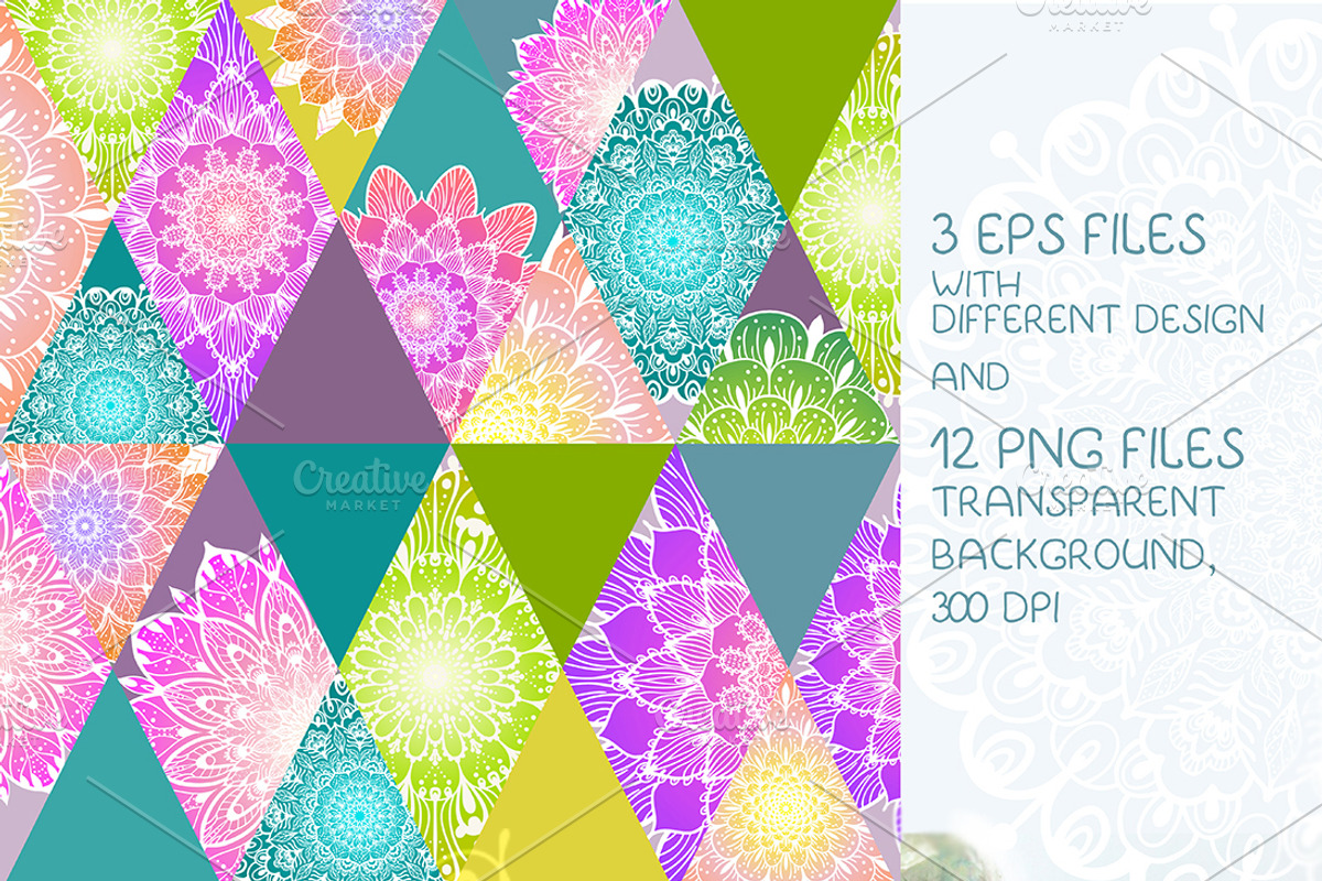 Flower Mandala set, a Decorative Illustration by JaneLane (Photo 5 of 5)