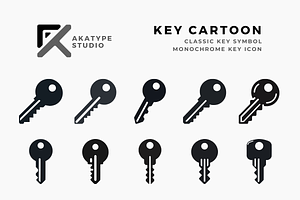 Key Cartoon Icon Vector, an Icon by Akatype Studio