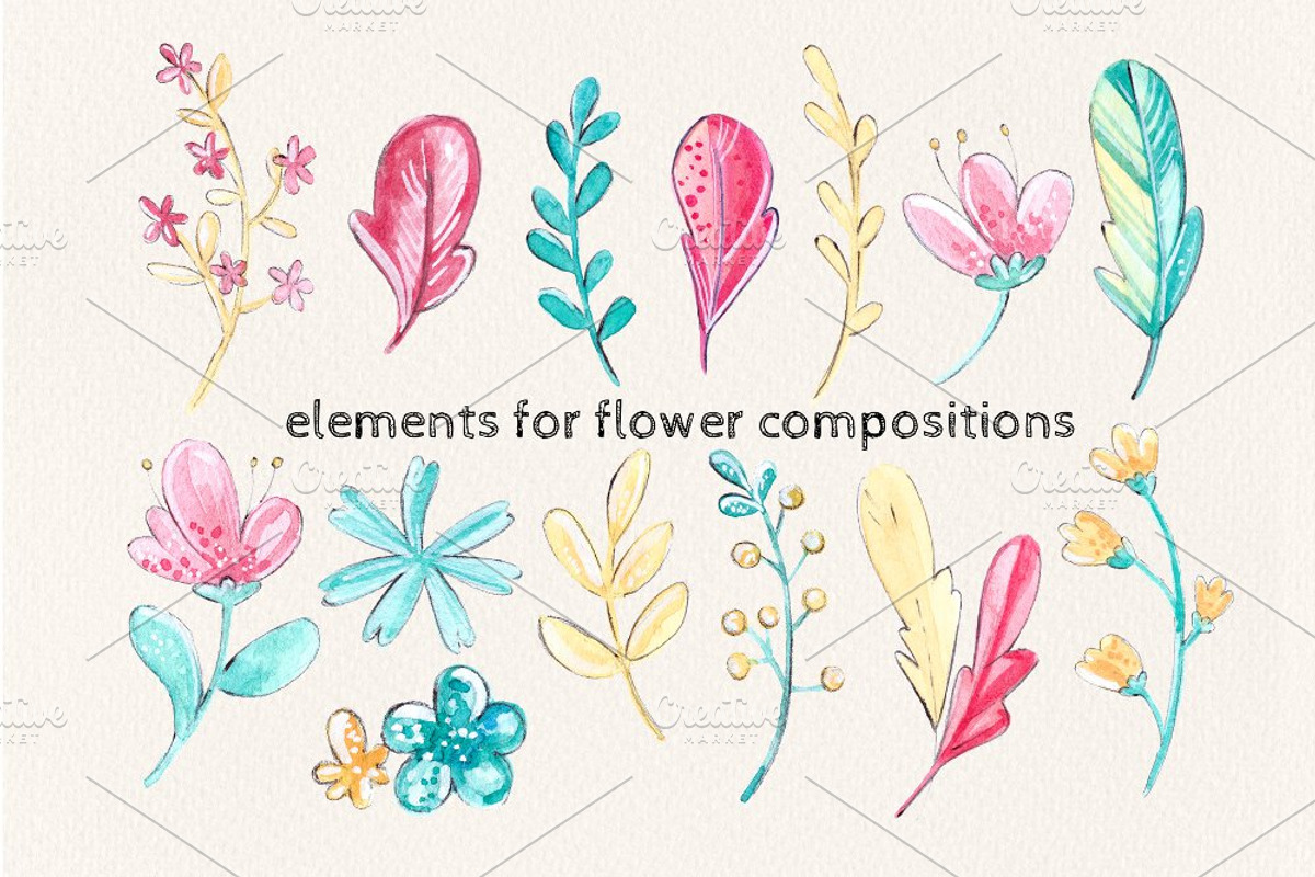 Flamingo Romantic set +4 frames, a Decorative Illustration by Kristina Crocus (Photo 4 of 5)