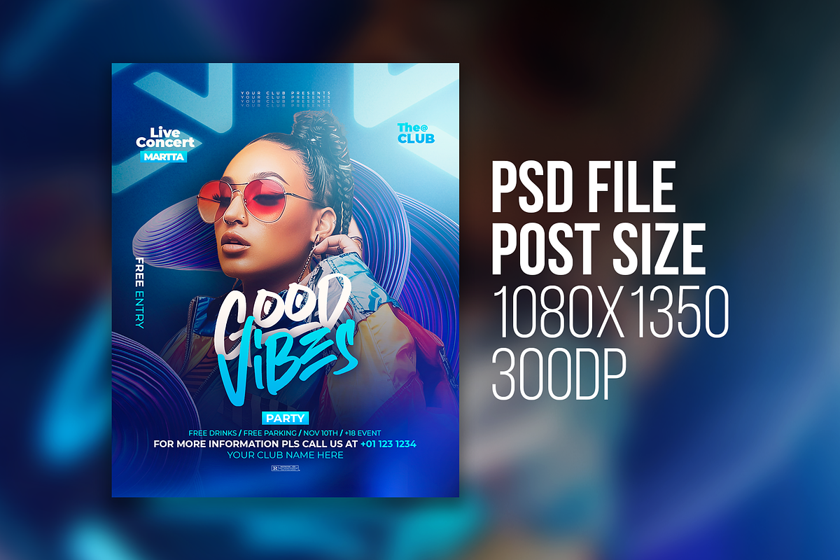 Good Vibes Flyer Template, a Social Media Template by FAS-DESIGN (Photo 4 of 4)