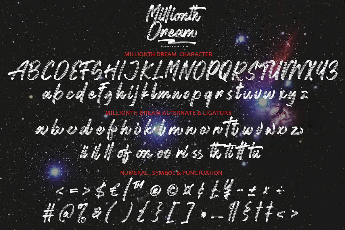 Millionth Dream - Textured Script, a Script Font by Arendxstudio (Photo 8 of 8)