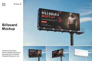 Billboard Poster Street Mockup, an Advertising Mockup by Amigos__46