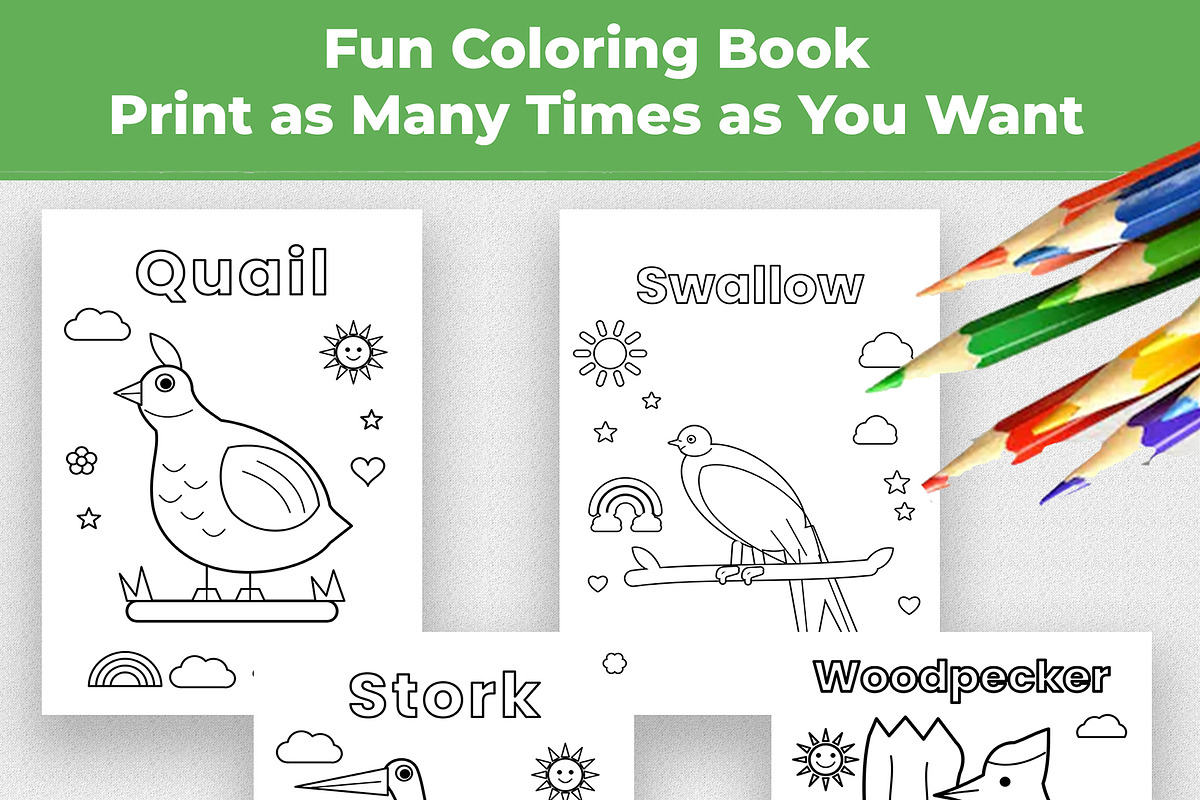 50 Pages Animal Coloring Book Kids, an Education Illustration by Mohammad Sarfaraz (Photo 4 of 15)