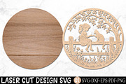 Girl & Cat Laser Cut SVG, an Object Graphic by Rose Art (Thumbnail 2 of 3)