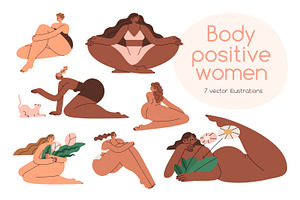 Naked body positive women set, a Person Illustration by Good Studio
