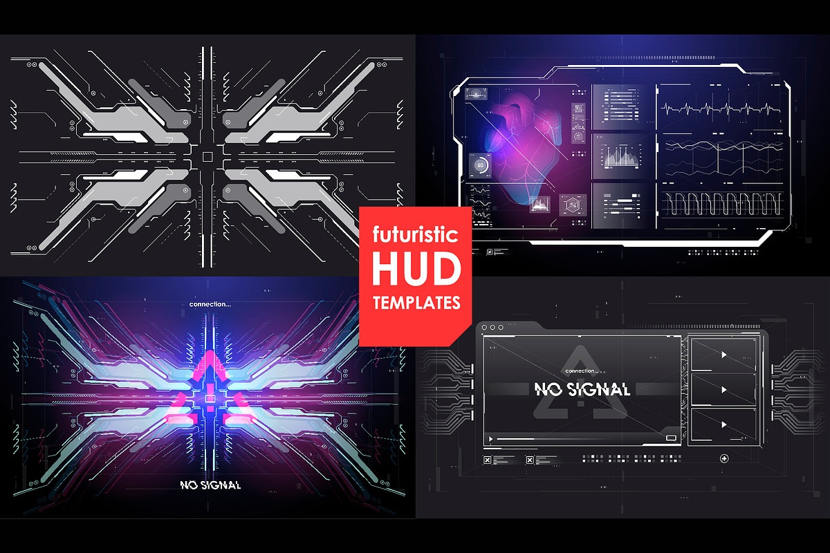 Futuristic Hud templates., a Technology Illustration by Andrew_Derr (Photo 4 of 5)