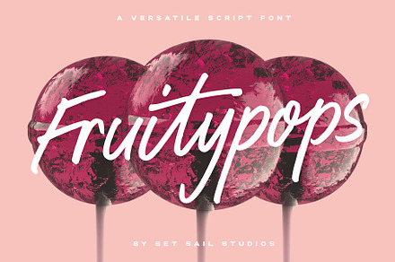 Fruitypops Font, a Script Font by Sam Parrett