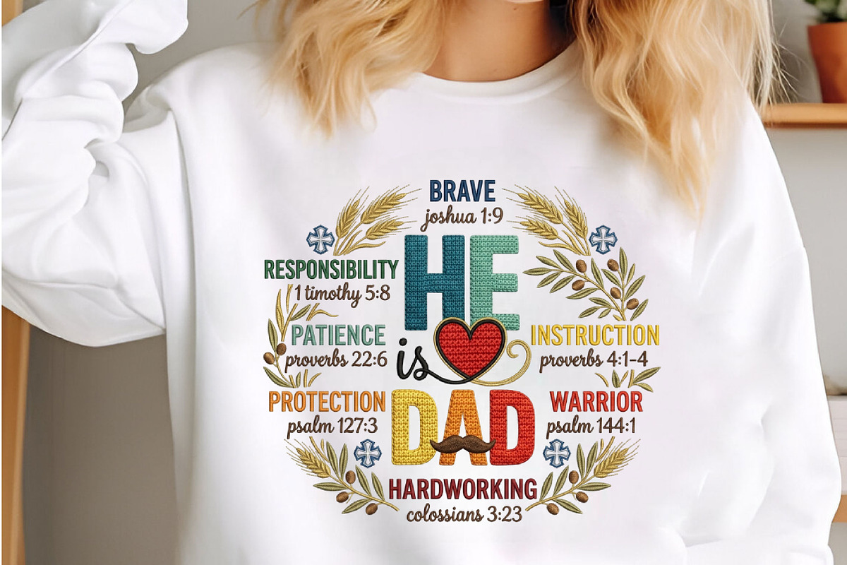 He is Dad PNG, Christian Fathers Day, an Illustration by Designking (Photo 1 of 6)