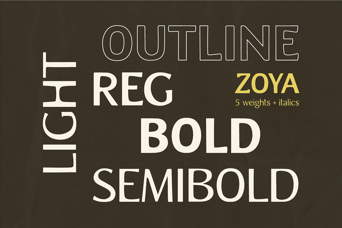ZOYA, a Sans Serif Font by Mirela Gherman (Photo 4 of 15)