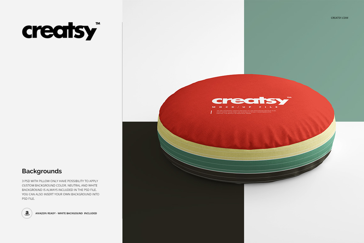 Round Cotton Pillow 2 Mockup Set, a Household Mockup by creatsy2 (Photo 5 of 7)