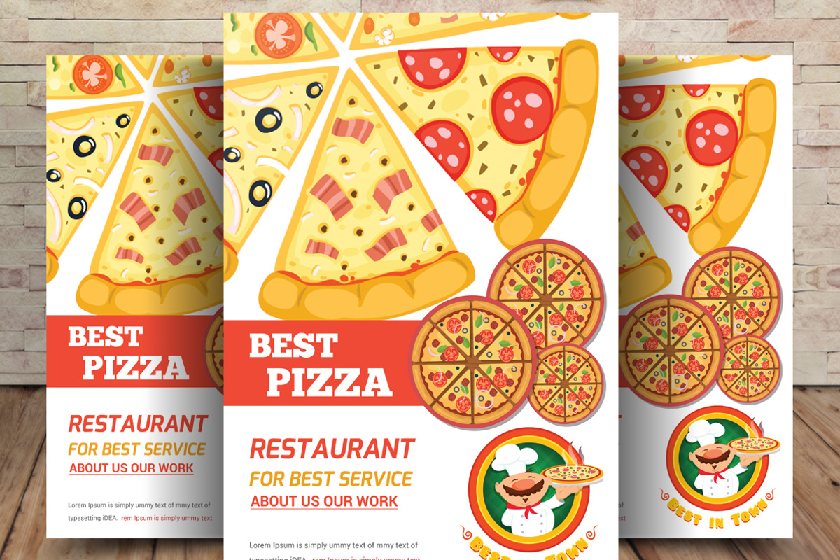 Pizza Restaurant Flyer Template, a Flyer Template by graphicforest