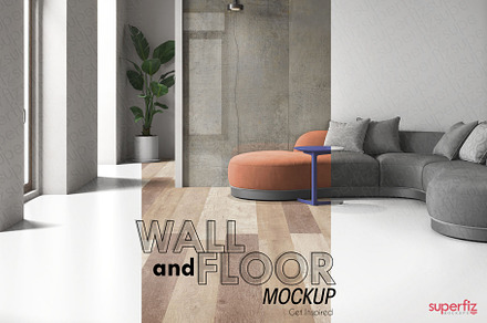 Floor&Wall Mockup LivingRoom SM243