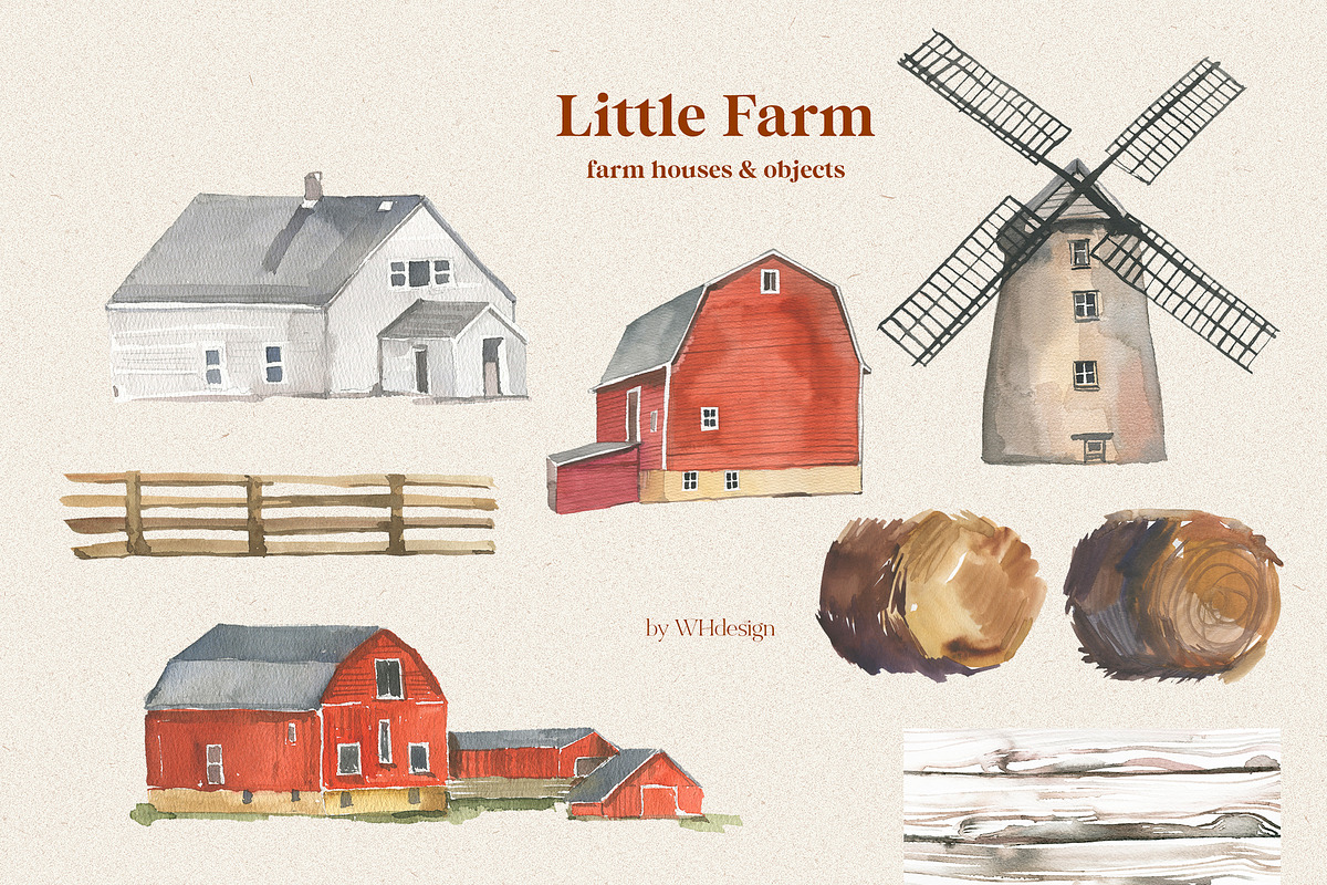 Little Farm Animals Clip Art, an Animal Illustration by whiteheartdesign (Photo 8 of 18)