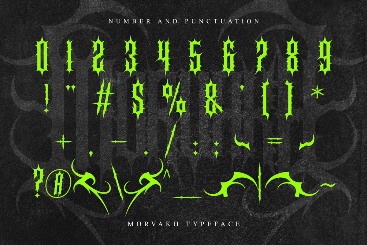 Morvakh - Death Metal Font, a Symbol Font by Masyafi Studio (Photo 9 of 9)