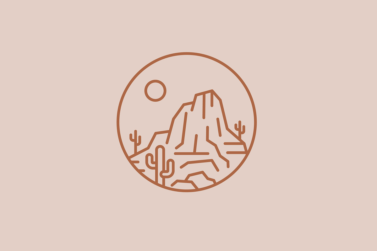 Rocky Canyon View Logo Badge Concept
